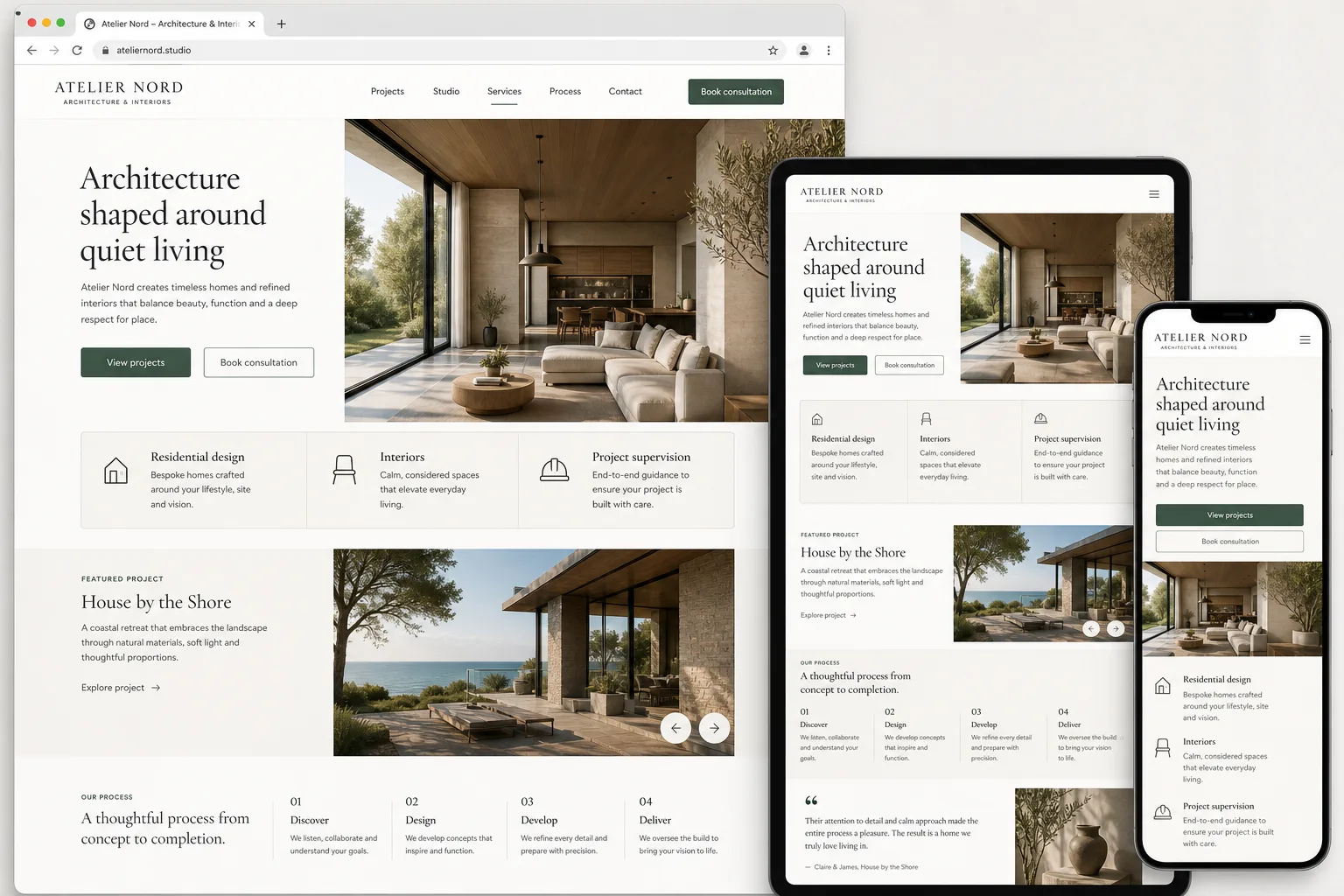 Atelier Nord architecture studio website preview
