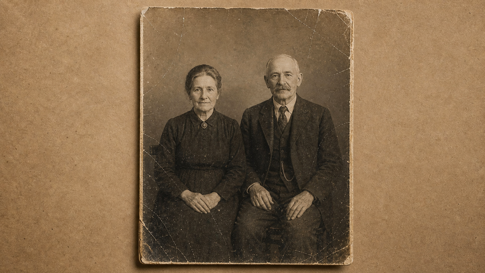 Old damaged demo photo before restoration.